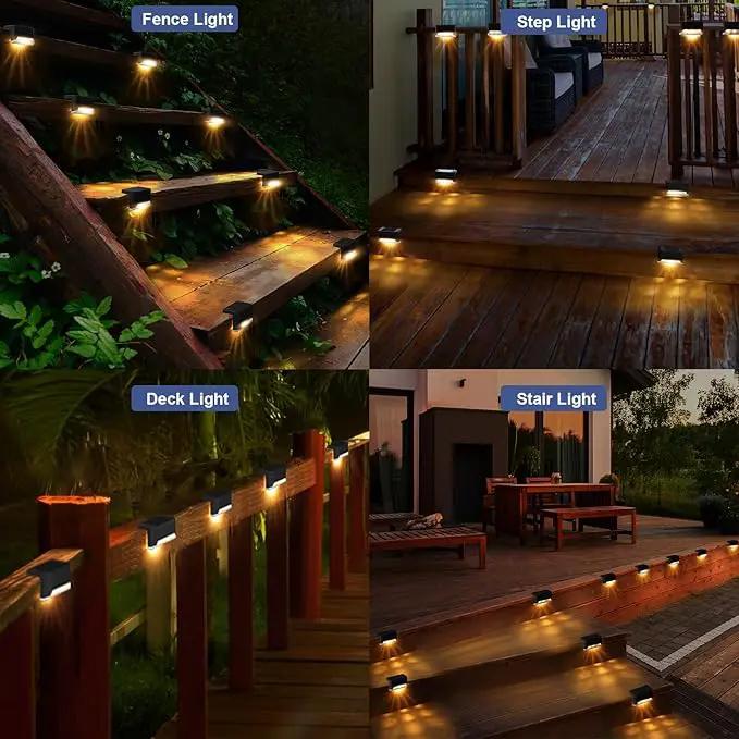 pearlstar 16 Pack Solar Step Deck Fence Lights, Solar Step Lights Outdoor Waterproof Led Solar Fence Lamp for Patio, Stairs,Garden Pathway, Step and Fences(Black) by GreenHaven Gardens