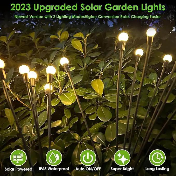 2025 Solar Lights Outdoor Waterproof , 10 Pack Solar Garden Lights, Solar Firefly Lights Outdoor Waterproof, Solar Twinkle Swaying Fairy Light for Yard Patio Pathway Garden Decoration (Warm White) by GreenHaven Gardens