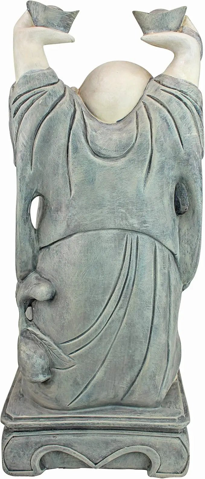 Design Toscano Jolly Hotei Laughing Man Asian Decor Indoor/Outdoor Garden Statue, 26 inches tall, Cast Stone Resin, Two Tone Stone Finish by GreenHaven Gardens