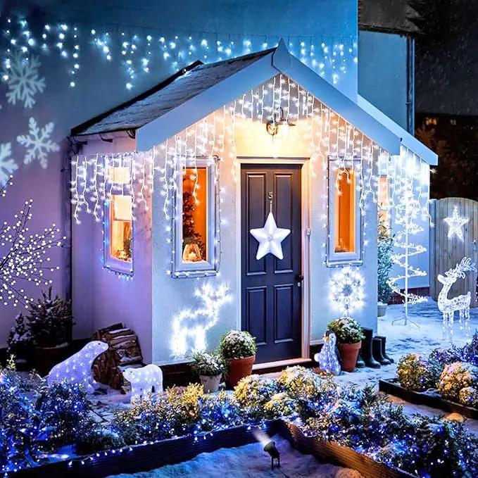 JMEXSUSS Christmas Icicle Lights for Outside: 800 LED White Icicle Lights Outdoor Waterproof - White Christmas String Lights for House Wedding Party Christmas Decoration by GreenHaven Gardens