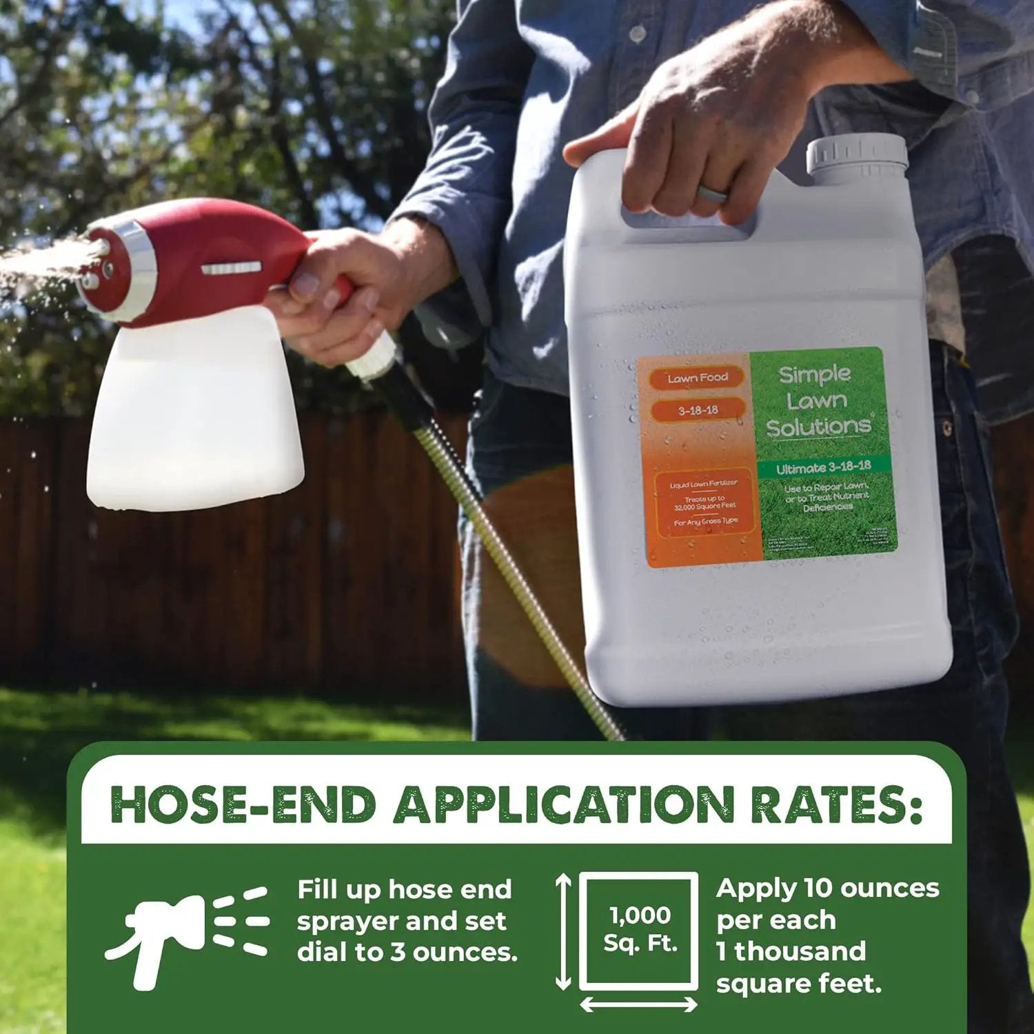 Ultimate 3-18-18 NPK- Lawn Food Liquid Fertilizer- Easy to Use Concentrated Spray- Any Grass Type- Summer & Fall Nutrients- Simple Lawn Solutions - Turf Hardiness & Root Vigor (2.5 Gallon) by GreenHaven Gardens