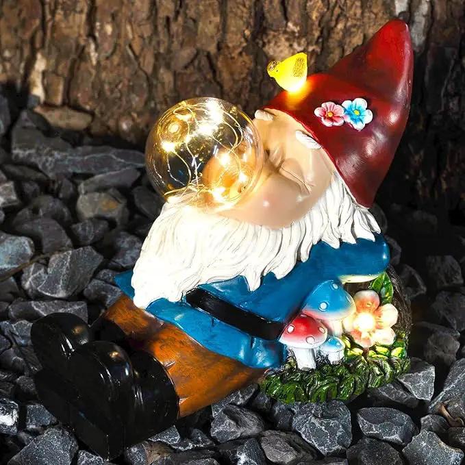 Solar Gnome Blowing Bubble Garden Statue with LED Lights, Outdoor Garden Waterproof Decoration, Courtyard, Lawn, Courtyard Decoration - The Ideal Gift for Women by GreenHaven Gardens