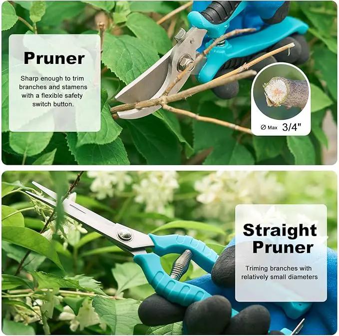 Garden Tool Set with Non Slip Rubber Grip,11 Piece Stainless Steel Gardening Tool Sets,Thickened Repotting Mat & Storage Tote Bag,Heavy Duty Outdoor Hand Tools Uprooting Weeding Tool, Ideal Gifts Blue by GreenHaven Gardens