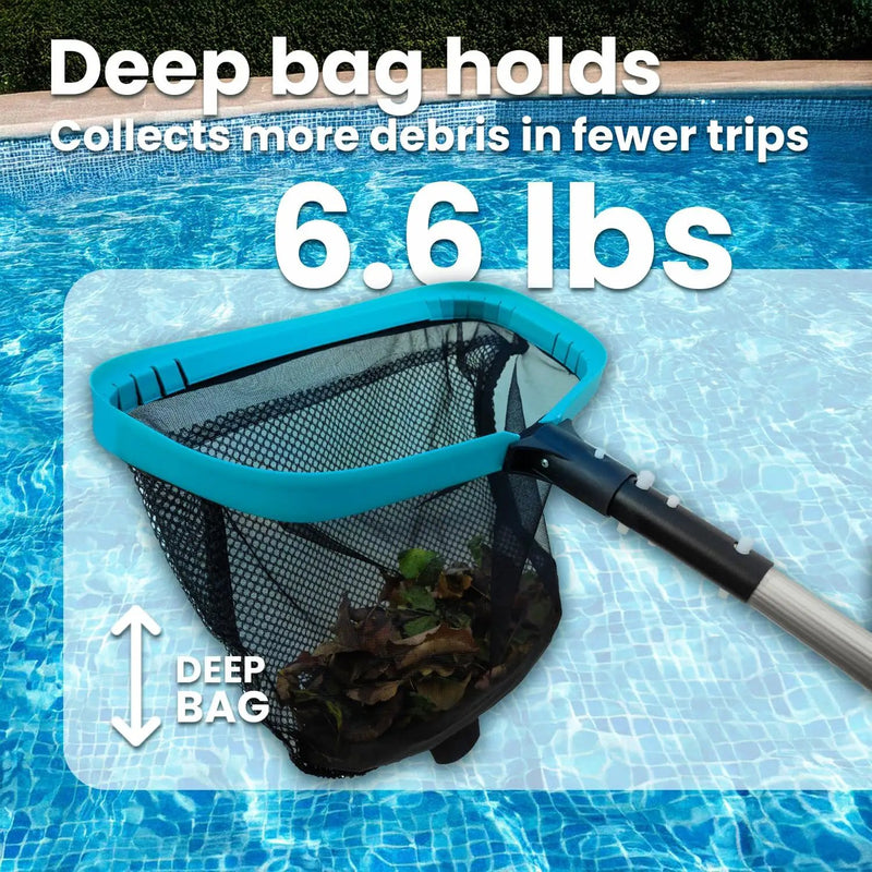 XtremepowerUS 17" Wide Pool Net, Professional Swimming Pool Leaf Skimmer Nets for Cleaning Double-Layer Deep Net Easy Scoop Edge,Debris Pickup by GreenHaven Gardens