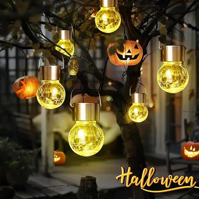 GIGALUMI Solar Lights Outdoor Waterproof ,12 Pack Solar Hanging Lights Garden Decor,Gifts for Women Mom Grandma,Solar Outdoor Lights Lantern Cracked Glass for Yard, Fence, Tree(Warm White) by GreenHaven Gardens