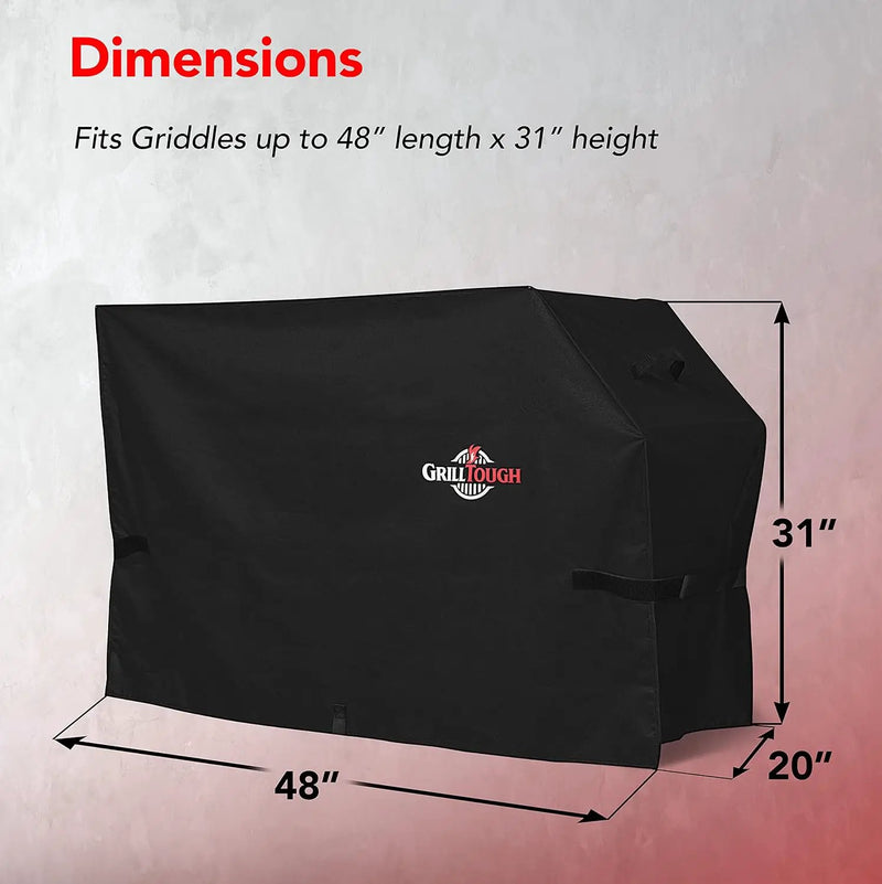 Heavy Duty Griddle Cover for Outdoor Griddle, Fits 28 Inch Griddle – Waterproof, Weather Resistant, UV & Fade Resistant with Adjustable Straps – Flat Grill Cover, Black by GreenHaven Gardens