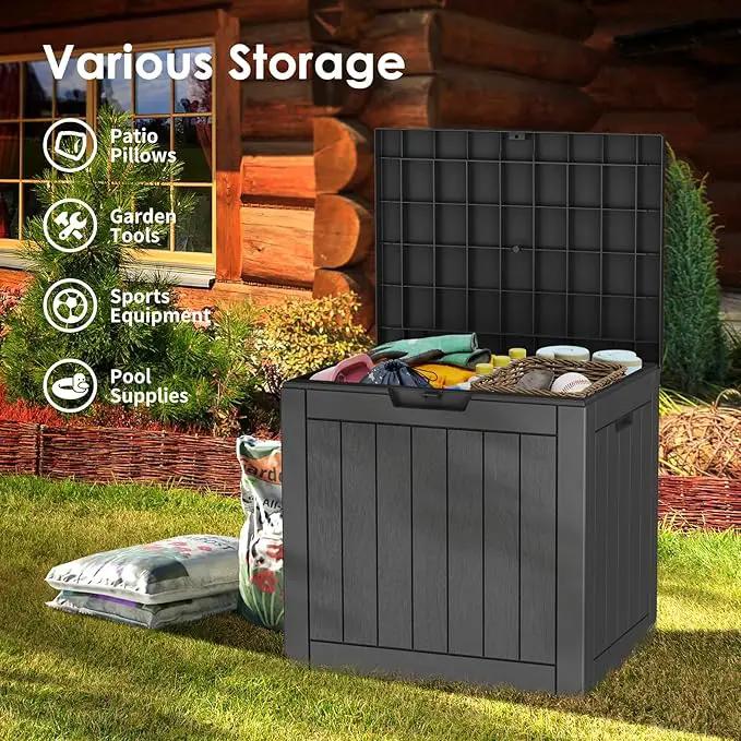 DRATO Deck Boxes, 31 Gallon Outdoor Storage Box for Patio Cushion, Sports Equipment, Garden Tools, Waterproof and UV Resistant, Lockable (Black) by GreenHaven Gardens