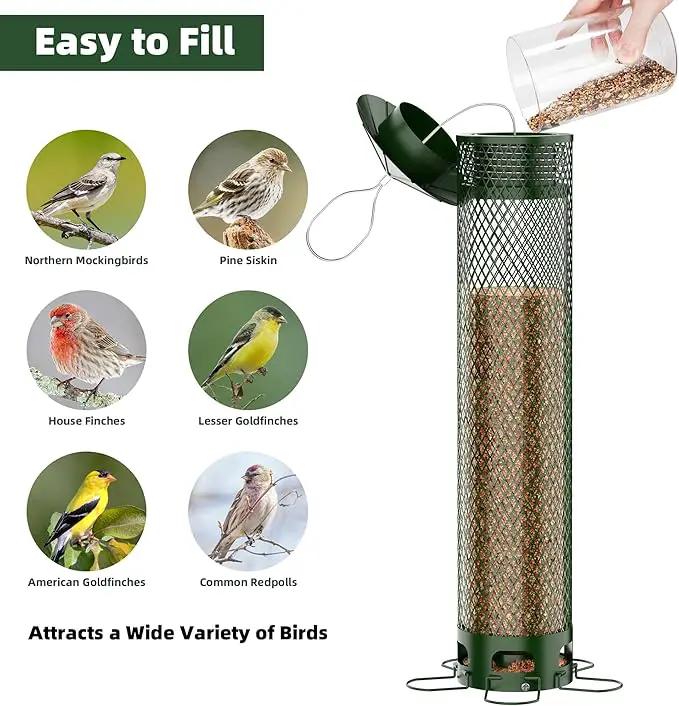 Lager Bird Feeder,Metal Squirrel Proof Bird Feeders for Outdoors Hanging 6.5LB Capacity,Easily Beat Squirrels,Attracting Finch,Cardinal,Chickadee by GreenHaven Gardens