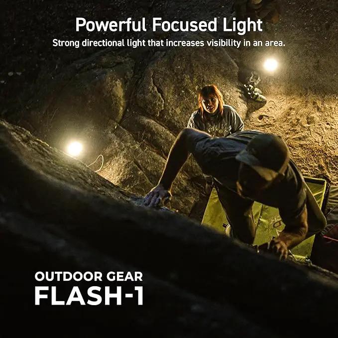 ELECOM NESTOUT Outdoor Camping LED Panel Flashlight w/Mini Tripod, Dimmable USB Powered LED Light, IP44 Water Dust Resistant, 30-1000 Lumen, Portable Lantern for NESTOUT Power Bank, Black (Flash-1) by GreenHaven Gardens