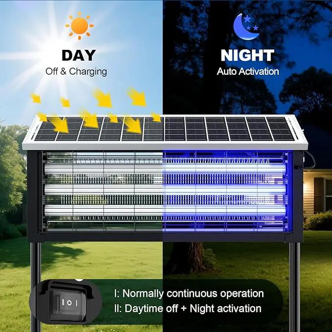 Solar Bug Zapper Outdoor, Wireless Portable Camping Mosquito Zapper 4500V For 3500 Sq.ft with Panel Sensor, Fly Traps with 10FT Extension Cord by Outdoor Solar Outlet
