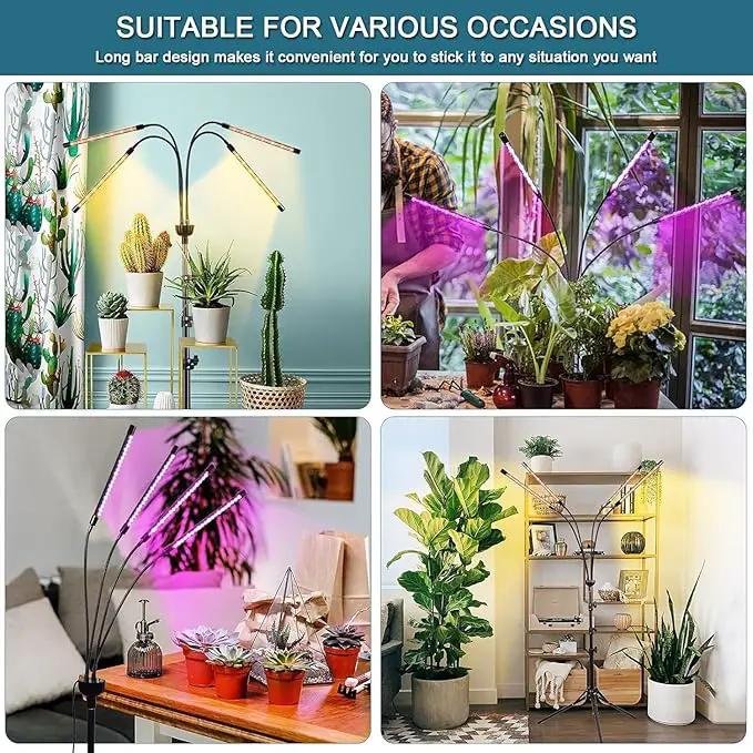 LED Grow Lights for Indoor Plants with 15-60 inches Adjustable Tripod Stand Plant Light with 4/8/12H Timer with Remote Control… by GreenHaven Gardens