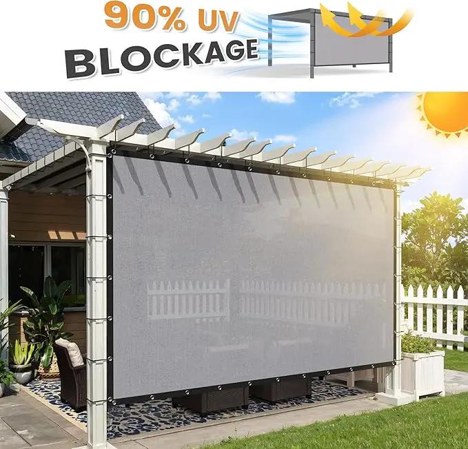 VICLLAX Shade Fabric Sun Shade Cloth with Every 2 FT Grommets for Patio Garden Pergola Cover Canopy 5x13 FT, Light Grey by GreenHaven Gardens