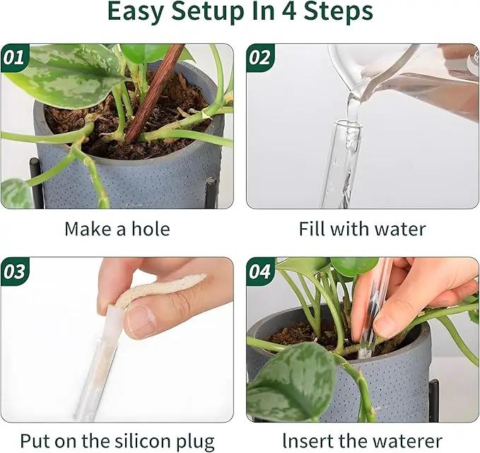 6.4 oz Medium Plant Self Watering Globes, Light Iridescent Glass Water Bulb for Indoor Plants While Away, Automatic Plant Waterer Self-Watering Stakes, Plant Thing for Plant Parents, 2 Pack by GreenHaven Gardens