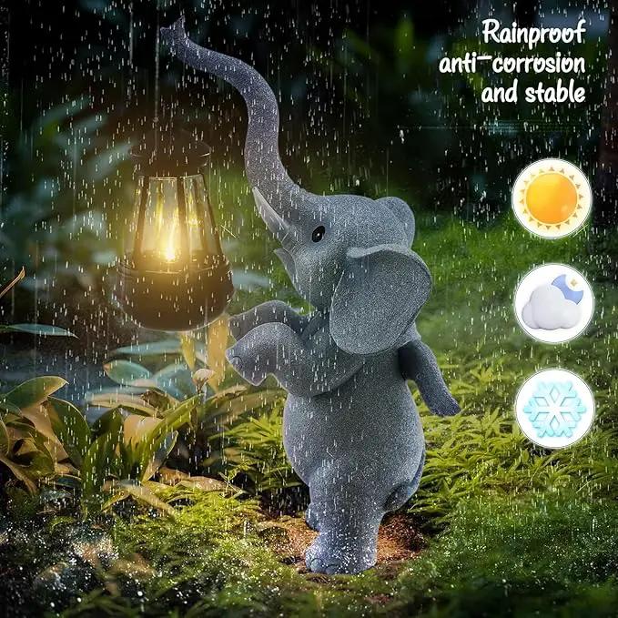 Solar Garden Statues Outdoor Decor,Angel Elephant Statue Outdoor Clearance,Resin Outdoor Statues Garden Decor for Outside Patio Woman Mom Gifts (Angel Elephant) by GreenHaven Gardens