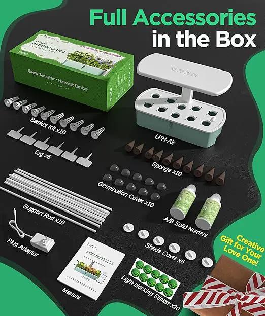 LETPOT LPH-Air Hydroponics Growing System Kits, APP & WiFi Controlled Smart Indoor Garden with 24W Grow Light Full Spectrum, 10 Pods Planter Indoor Gardening for Gifts, Kitchen, Vegetable by GreenHaven Gardens