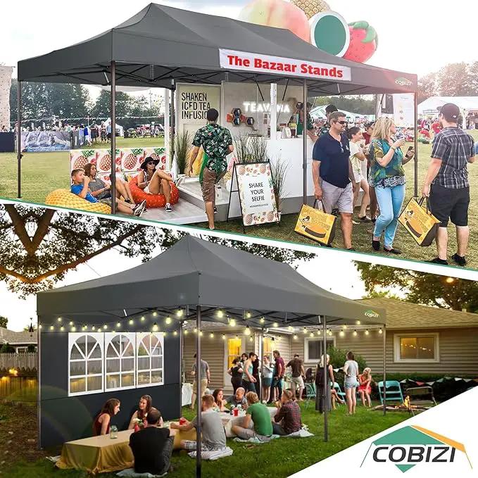 COBIZI 10x20 Pop Up Canopy Tent Heavy Duty with 6 Removable Sidewalls, Commercial Heavy Duty Pop Up Tent for Parties All Weather Waterproof and UV 50+ Wedding Tent with Roller Bag(Legs Upgraded) by GreenHaven Gardens