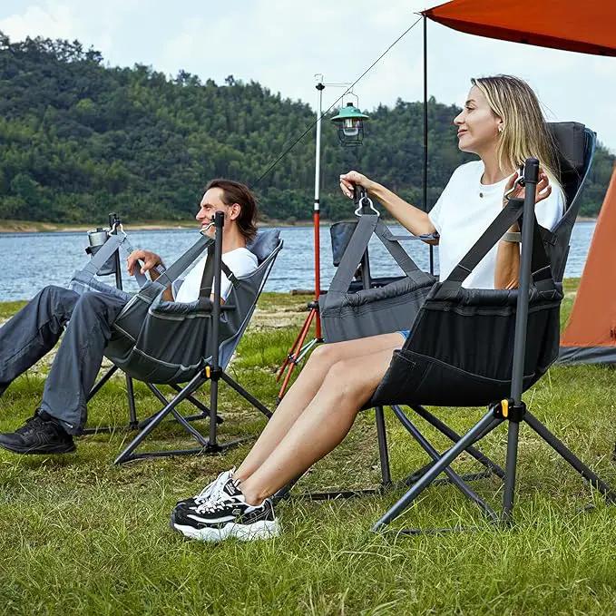 TIMBER RIDGE Hammock Camping Chair with Adjustable Backrest, Heavy Duty Folding Hammock Chair Supports 300lbs, Portable Hammock Chair for Camping, Travelling and Patio, Blue by GreenHaven Gardens