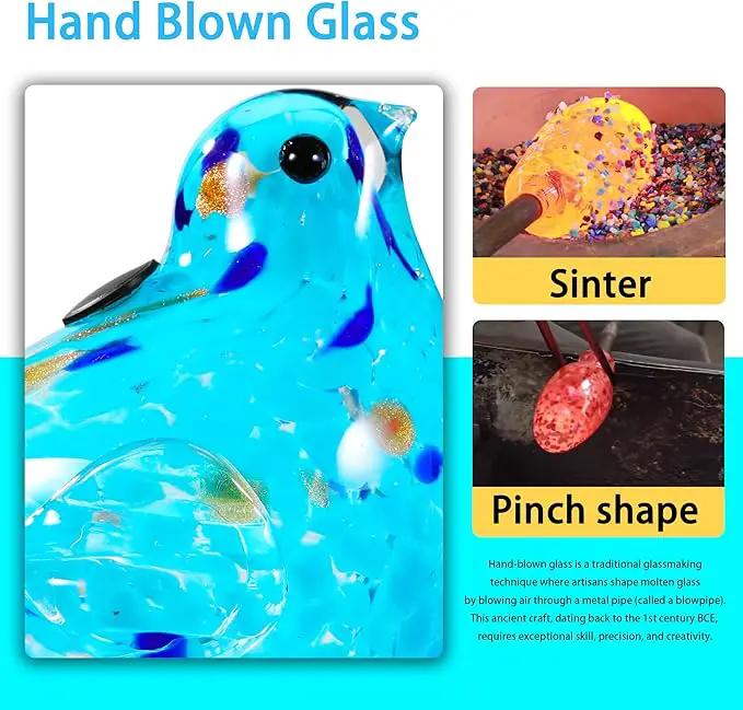 Glass Bird Shaped Plant Watering Ball Glass Automatic Watering Ball Flower Pot Insertion Spike Drip Irrigation Device Watering Ball Irrigation System Plant Enthusiast Gift (Light Blue) by GreenHaven Gardens