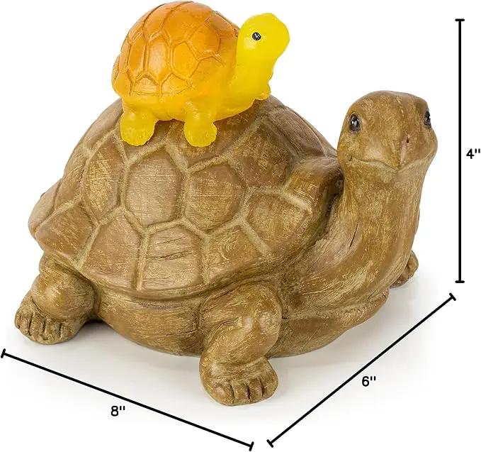 VP Home Mom and Baby Turtle Solar Powered LED Outdoor Decor Garden Light Great Addition for Your Garden, Solar Powered Light Decorations Gifts for Outside Patio Lawn Yard by GreenHaven Gardens