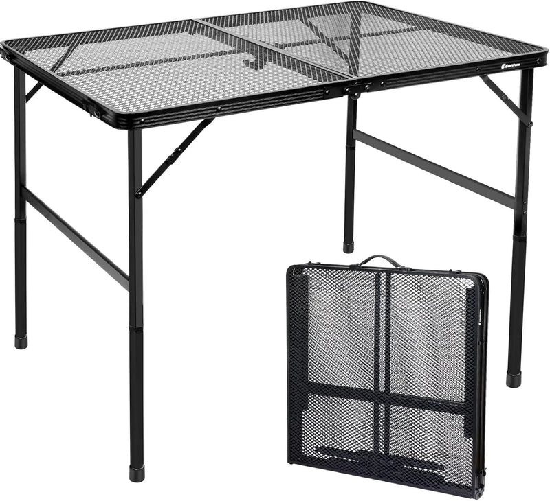 Folding Table, Easy for Storage, Compact Portable Picnic Table for Grill, Outdoor Camping, Garden, Patio, Dining, BBQ, Party, Market, 4Ft (Large, Black) by GreenHaven Gardens