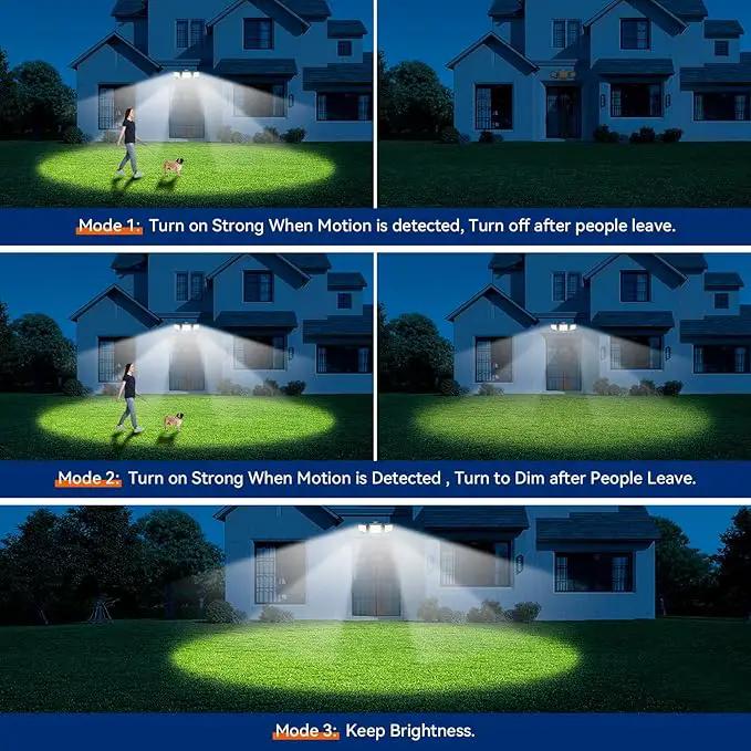 65W LED Flood Lights Outdoor, 6500LM, Waterproof, 6500K Motion Sensor Flood Lights Outdoor with Adjustable 3 Head Detected Floodlight for Outside Entryway Garage, Yard, Porch, 2Pack by GreenHaven Gardens
