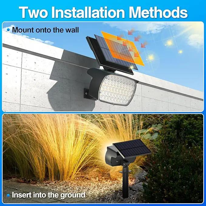 108 LED Solar Spot Lights Outdoor, Solar Lights Outdoor IP65 Waterproof, 3 Modes Solar Landscape Spotlights, Large Solar Panel Solar Powered Lights for Garden Yard Pathway(Warm White/4 Pack) by GreenHaven Gardens