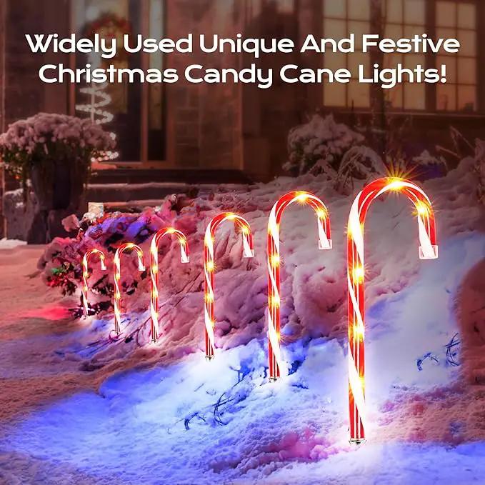 Christmas Candy Cane Lights 12Pcs Christmas Pathway Lights with 72 Count Incandescent Clear Lights, Connectable 12 Inch Pathway Makers Lights for Indoor Outdoor Walkway Patio Yard Lawn Decorations by GreenHaven Gardens