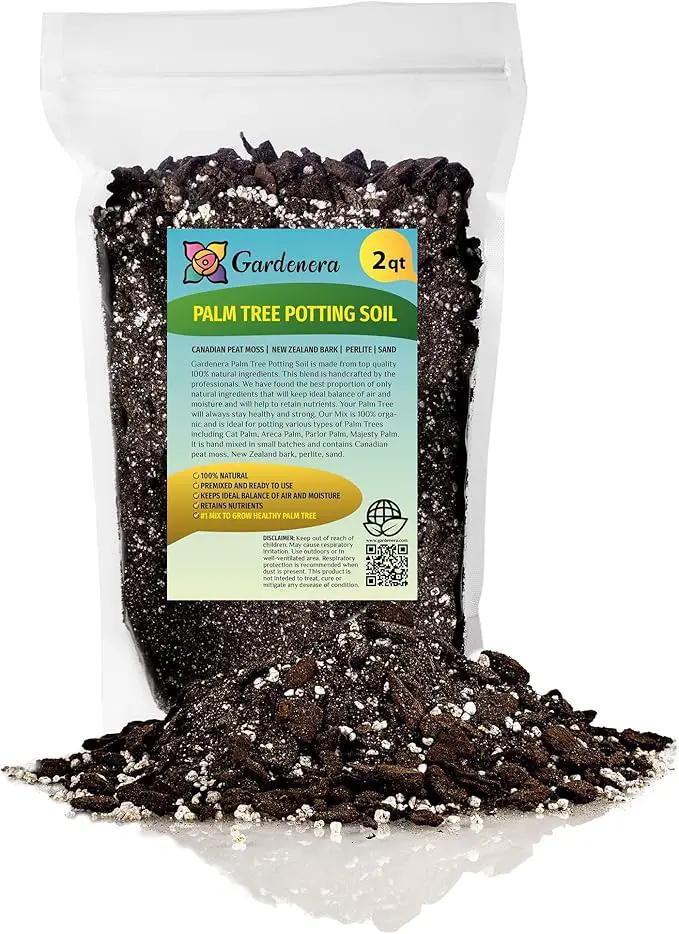 Palm Tree Potting Mix - The Ultimate Soil for Strong and Healthy Palms - Top Choice for Palm Tree Growers [2 Quart Bag] by GreenHaven Gardens