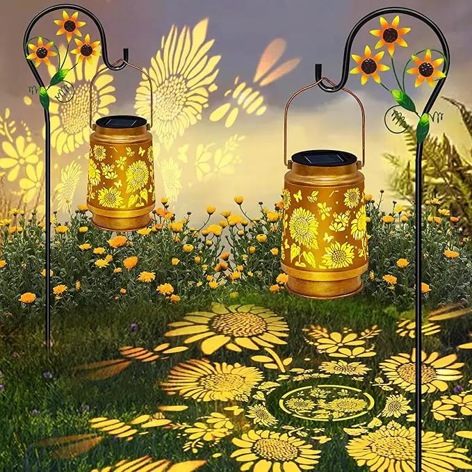 2 Pack Sunflower Solar Lanterns Outdoor Waterproof,Solar Lights Garden Decor Gifts for Mom Women Grandma Decoration Outside for Yard, Patio,Backyard,Porch by GreenHaven Gardens