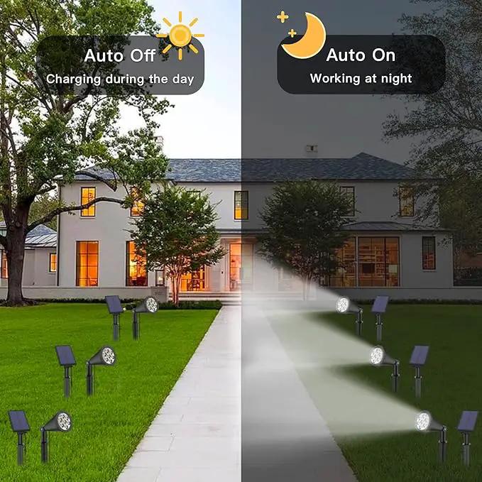 Solar Spot Lights for Outside, Waterproof Solar Spot Lights Dusk to Dawn, Solar Landscape Lights Solar Powered Lights for Garden Porch Walkway Patio (2 Pack) by GreenHaven Gardens