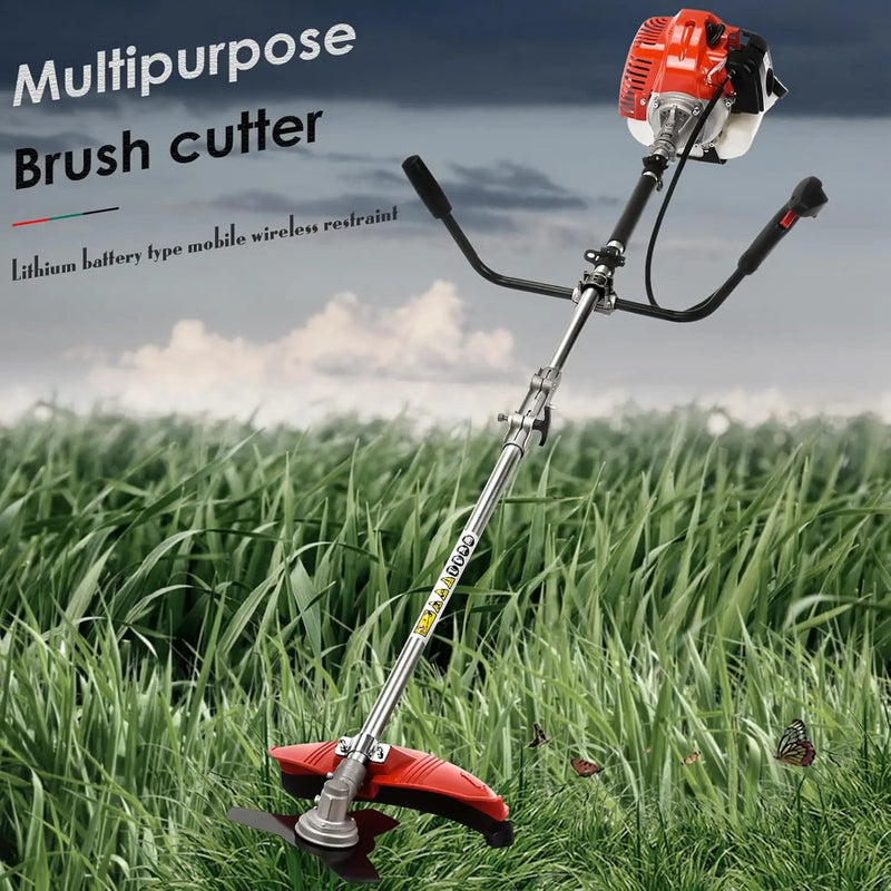 52cc 2-Stroke Weed Eater Gas Powered, 2 in 1 Gas Brush Cutter, String Trimmer and Gas Weed Wacker Hedge Edger Trimmer for Weeds and Grass, Strong Powerful Full Guard Accessories Red by GreenHaven Gardens
