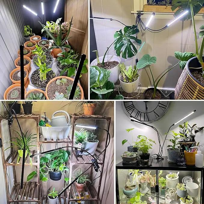Wolezek Grow Lights for Indoor Plants, 2 Pack 6000K Full Spectrum Plant Lights Indoor, White LED Plant Growing Lamp with Auto ON & Off Timer 6/12/16H, 3 Modes, 5-Level Dimmable Brightness by GreenHaven Gardens