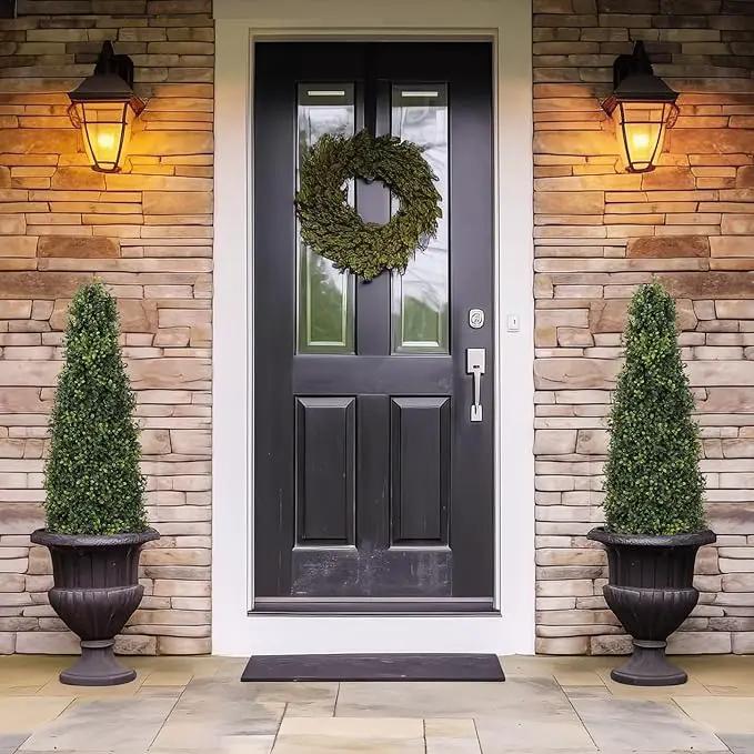 4ft Artificial Boxwood Topiary Trees (Set of 2) - UV Resistant Faux Plants Outdoor, Realistic 48in Fake Potted Bushes and Shrubs for Front Porch, Planter, Patio - Low Maintenance & Evergreen by GreenHaven Gardens