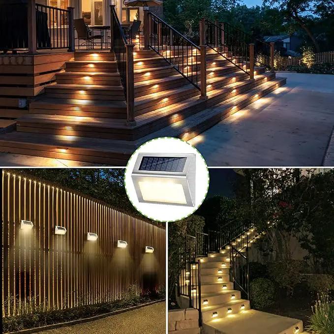 JSOT 12 Pack Solar Lights Outdoor Waterproof for Stairs Decor, Solar Deck Lights Stainless Steel Step Fence Patio Post Wall Lamp for Garden Pathway Walkway LED Lamp Light [Warm Light] by GreenHaven Gardens