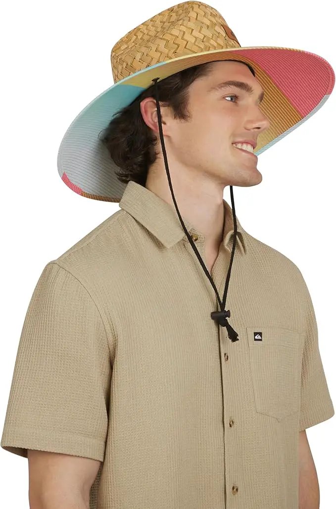 Quiksilver Men's Wide Brim Outdoor Lifeguard Straw Sun Hat by GreenHaven Gardens