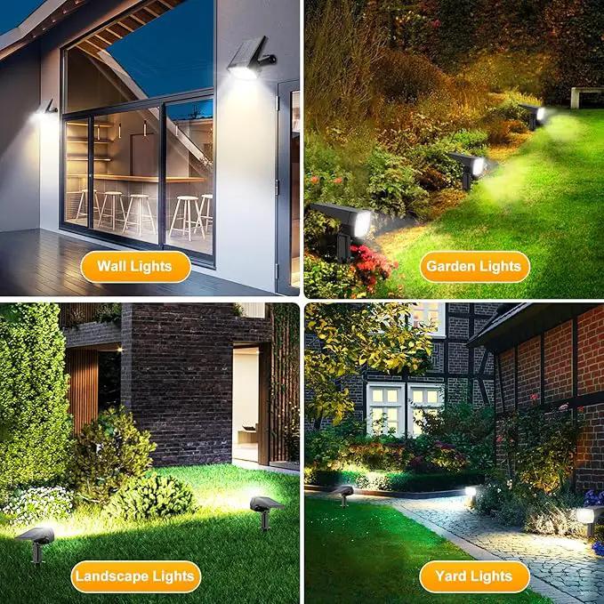 Fabrito 72 LEDs Solar Spot Lights Outdoor Waterproof, 3 Modes Landscape Spotlights, Dusk to Dawn Solar Powered Flood Wall Lights for Outside, Solar Garden Lights for Yard Porch 10 Pack (Cool White) by GreenHaven Gardens