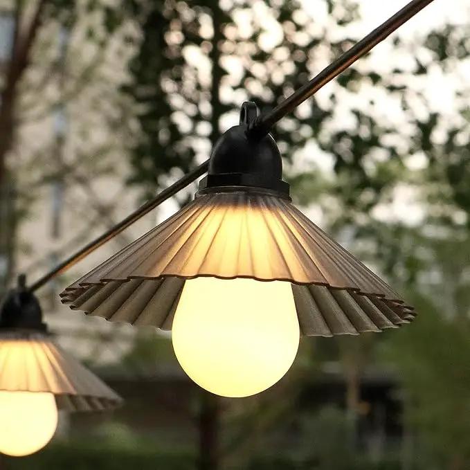 Outdoor LED String Lights 16.4 ft Waterproof Connectable Patio Lights with 10 Bulbs for Backyard Porch Garden Home Holiday Indoor Decoration (Warm White) by GreenHaven Gardens