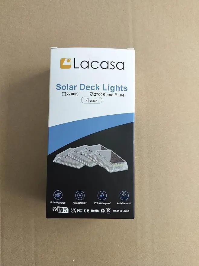 Lacasa Outdoor Solar Light, 4 Pack 30LM IP68 Waterproof Solar Garden Light Auto On/Off Solar Lighting for Stairs Paths Paths Paths Patio Deck Dock, Warm White 2700K by GreenHaven Gardens
