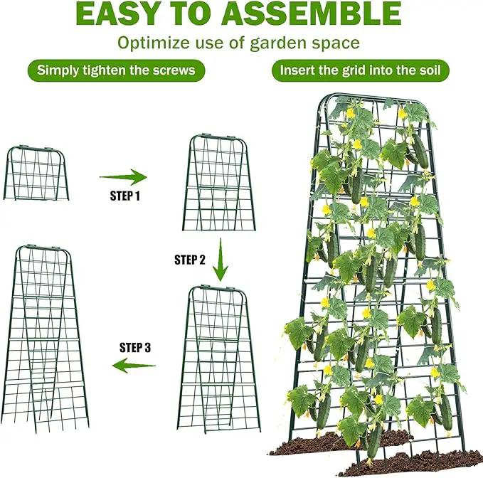 Heavy Duty 50"x17" Adjustable A-Frame Trellis for Climbing Plants – Rust-Proof Metal Garden Trellis with Dense Grid Design, Perfect for Raised Beds, Tomatoes, Cucumbers & Outdoor Vines (Green, 1 Pcs) by GreenHaven Gardens