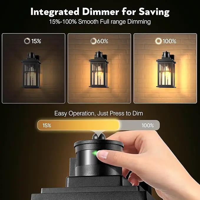 Motion Sensor Outdoor Lights, 2 Pack Outside Light Fixture Dusk to Dawn, Black Outdoor Motion Sensor Light, Anti-Rust Exterior Light Fixture for House, Garage, Doorway, Porch, 100% Aluminum by GreenHaven Gardens