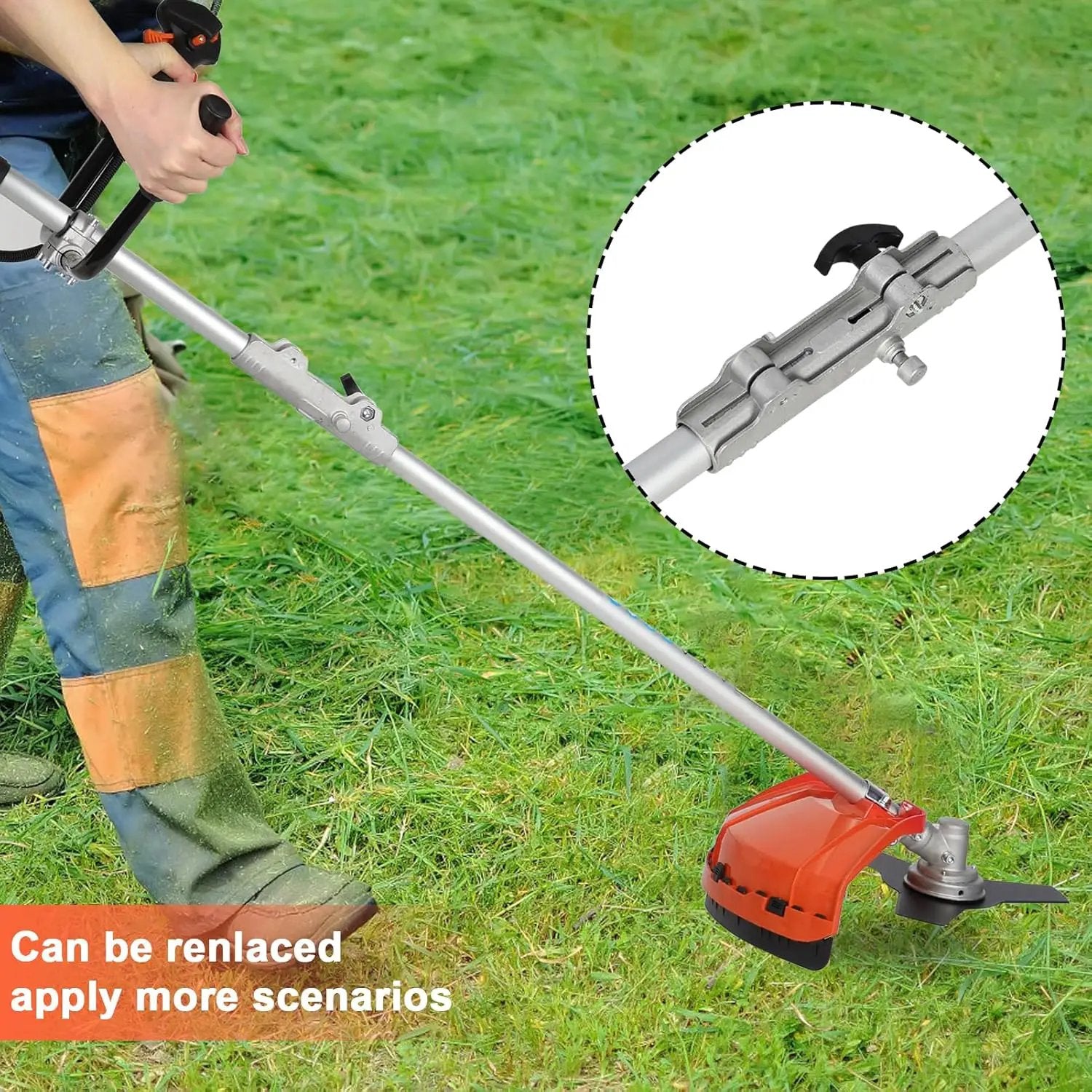 52cc 2-Stroke Gas Weed Wacker with 1.2L Fuel Tank, 2.2KW/8500RPM Weed Eater with Multi Accessories and Sharp Blade, Grass Trimmer for Villa, Garden, Community, Lawn, Park (Red 2) by GreenHaven Gardens