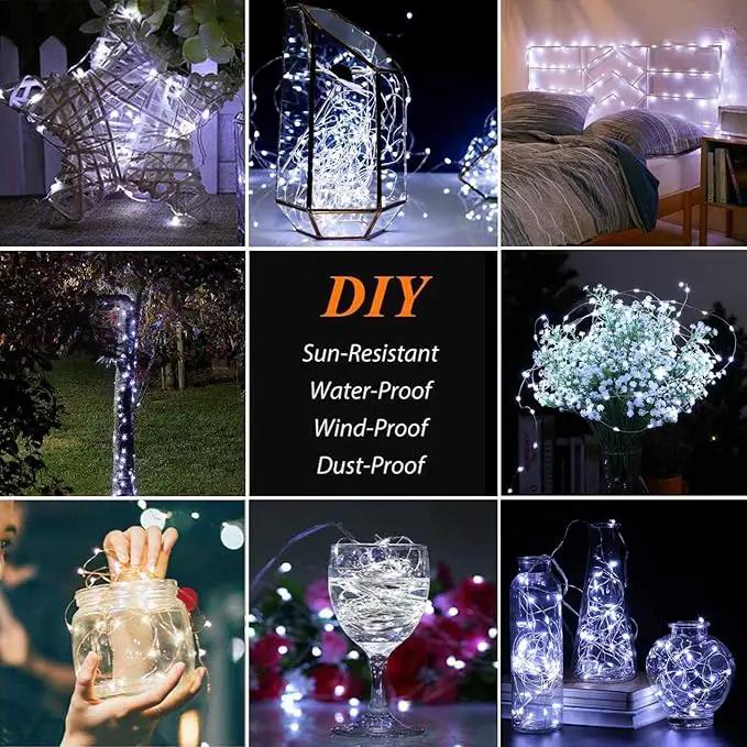 Solar String Lights Outdoor, Upgraded 2-Pack 80FT 200 LED Solar Twinkle Light for Outside, Waterproof Silver Wire 8 Modes Solar Fairy Lights for Garden Patio Tree Christmas Party Wedding (Cool White) by GreenHaven Gardens