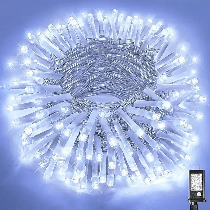 66ft 200 LED Christmas String Lights Indoor Outdoor - White Christmas Lights Outdoor Clear Wire Waterproof, 8 Modes Connectable Fairy String Lights Plug in for Bedroom Room Wedding Decorations by GreenHaven Gardens