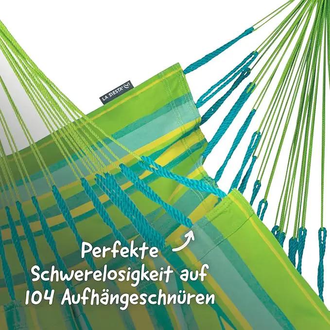LA SIESTA® - Large Comfort Domingo Hammock Swing Chair & CasaMount - Weather & Tear Resistant Hanging Chair - Outdoor Indoor Hammock Chair w/Suspension Kit for Walls Ceilings Square Beams - Lime by GreenHaven Gardens