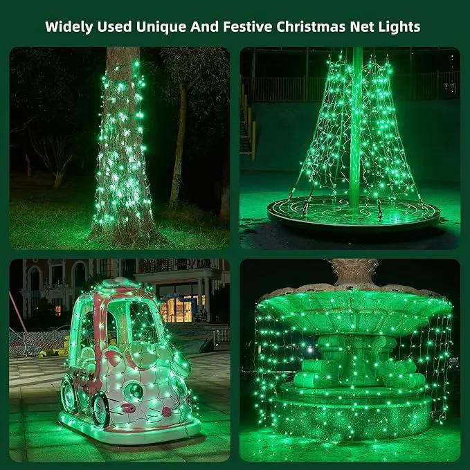 Led Net Lights Christmas Lights Outdoor Green Christmas Net Lighting with 121Led Mini Globe Lights 5ftx5ft, Outdoor Indoor Fairy Mesh Net Lights for Christmas Trees, Bushes, Shrubs Decorations by GreenHaven Gardens