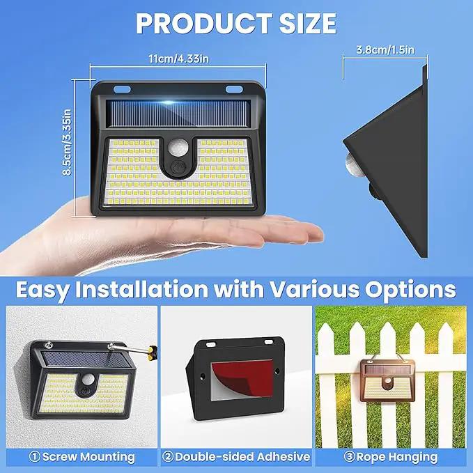 Solar Lights Outdoor Motion Sensor, 10 Pack 149 LED Waterproof Solar Powered Fence Lights, 3 Lighting Modes Security Wall Light for Outside Backyard Deck Garden Door Step Walking Dog, Cold Light 6500K by GreenHaven Gardens