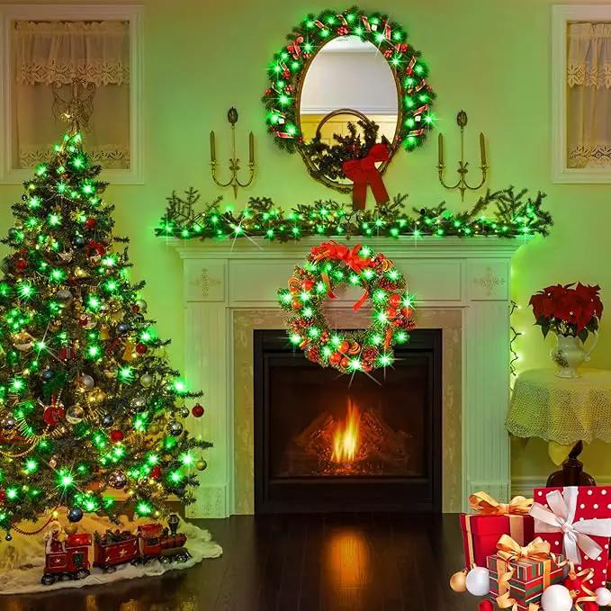 KNONEW Outdoor Christmas Lights 300 LED 99ft String Lights 8 Modes & Memory Fairy Light Plug in Waterproof LED String Lights for Xmas Yard Tree Wedding Party Holiday Decorations(Green) by GreenHaven Gardens