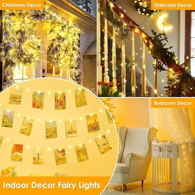 Extra Long 99Ft 300 LED Fairy Lights Plug in, Waterproof String Lights Outdoor & Indoor 8 Modes with Timer, Twinkle Light for Girl's Room Garden Birthday Halloween Christmas Decorations (Warm White) by GreenHaven Gardens
