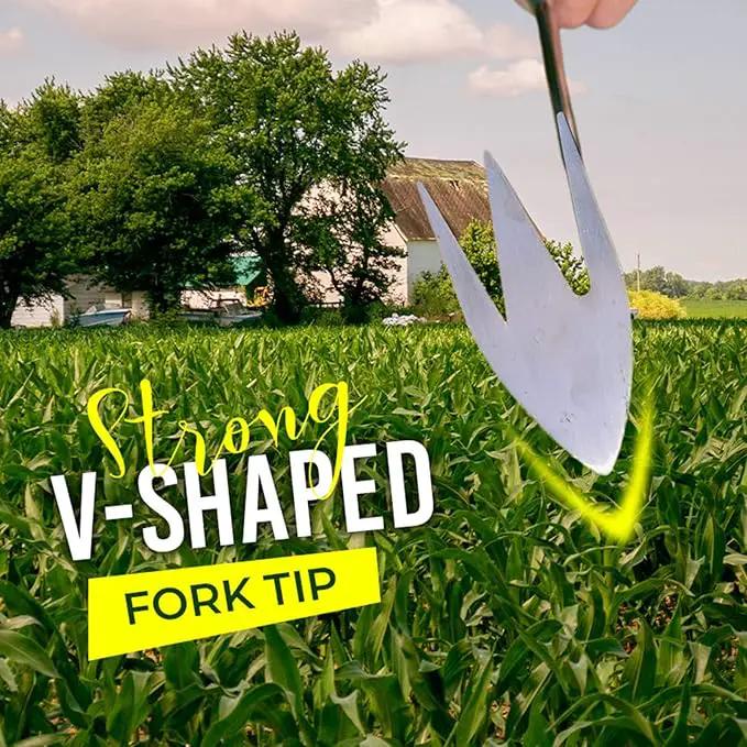 Weeding Artifact Uprooting Garden Weeding Tool, Upgraded Weed Removal Tool, Stainless Steel/Manganese Steel Weed Puller Manual Weeders for Home Gardening Yard Farmland (Wood Handle) by GreenHaven Gardens