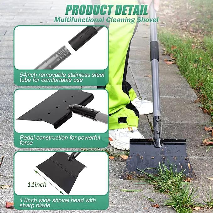 Suchtale Manual Edger Lawn Tool, Multifunctional Garden Cleaning Shovel - Heavy Duty Steel Flat with 54" Adjustable Handle, Gardening Scraper, Outdoor Spade Tool for Weeding, Digging, Ice Removal by GreenHaven Gardens